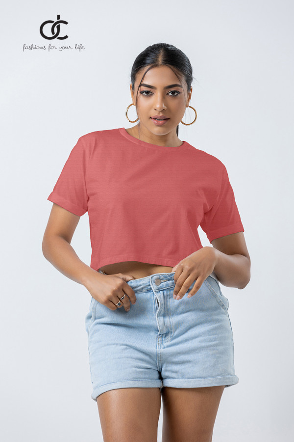 ROLLER SLEEVE RIB CROP TOP